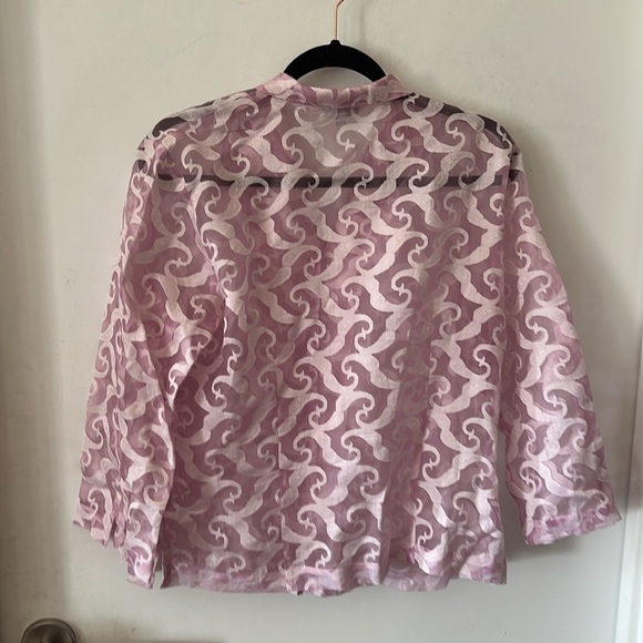 Connie Roberson Sheer Silk Button Down - Picture 4 of 7